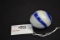 Blue and White Swirl Slag Glass Shifter Knob