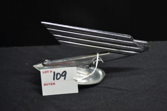 1930s Winged Man Hood/Radiator Ornament; 7"