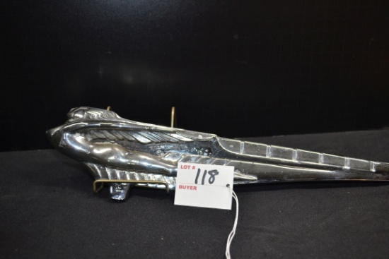 1942-48 DeSoto Flying Goddess Hood Ornament; 16"x3-1/2"; Tip Damaged