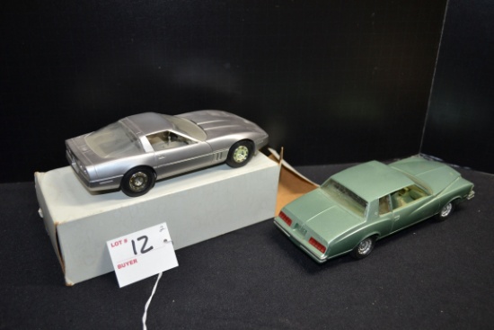 Pair of Chevrolet Plastic Collector's Cars including 1978 Monte Carlo and 1984 Corvette (w/Box)