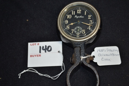 1930s Ingraham Steering Column Mounted Clock; 2-1/2" Diam.