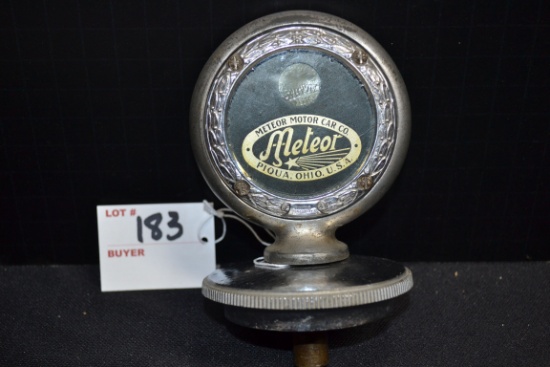 Boyce MotoMeter Meteor Radiator Cap/Hood Ornament; Complete w/Glass