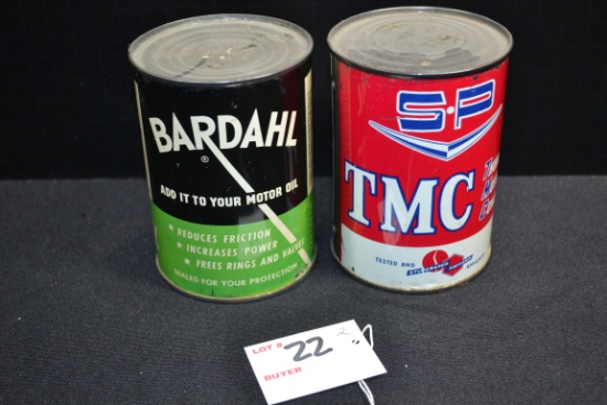 Pair of Full Cans of Additives including Bardahl Motor Oil and TMC Thunderbolt Motor Conditioner