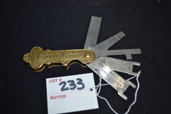 1930s "The Key to Chevrolet Performance" Spark Plug Gap Tool