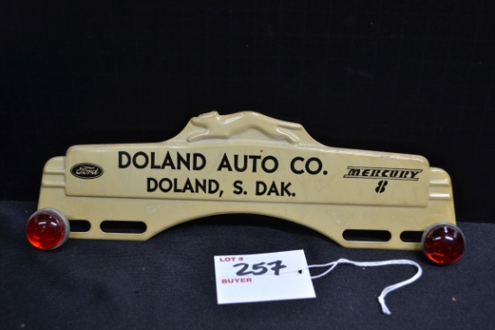 Ford Mercury Doland Auto Co., Doland, SD, License Plate Topper; 9-1/2"x3"