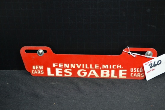 Les Gable, Fennville, MI, New Cars Used Cars License Plate Topper; 10"x3"