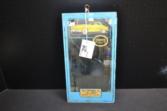Studebaker Wall Mount Advertising Mirror, Bick Implement Co., York, Nebraska, ; 6"x11"