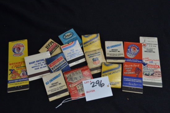 Group of Matchbooks and Covers including Chevrolet, Ford, and More