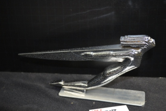 1935-36 Auburn Flying Goddess Hood Ornament Mounted on Metal