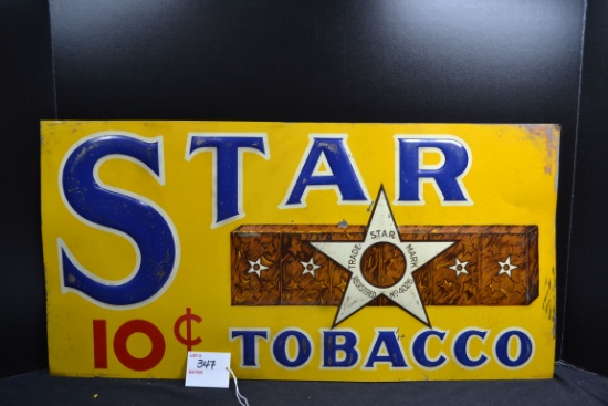 Star Tobacco Tin Advertising Sign; 23"x12"