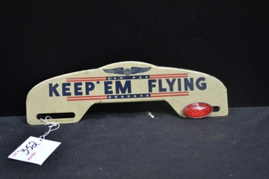 "Keep 'Em Flying" License Plate Topper; 10"x3"