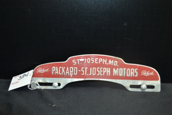 Packard-St. Joseph Motors, St. Joseph, MO, License Plate Topper; 10"