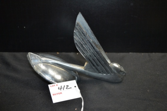 1935 Chevrolet Standard Truck Flying Eagle Radiator Cap/Hood Ornament; 7"x5"