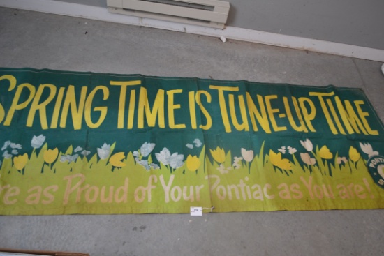 Pontiac "Springtime is Tune Up Time" Canvas Banner; 90"x33"