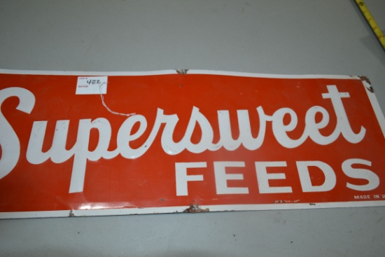 Supersweet Feeds Vintage Metal Advertising Sign; 28"x10"
