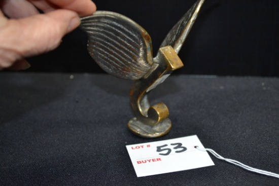 1923-26 Jewett Brass Hood Ornament; 4"x5"