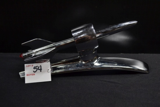 1949-50 Ford Flying Ring Rocket Hood Ornament; 11"x4-1/2"; Missing Tail