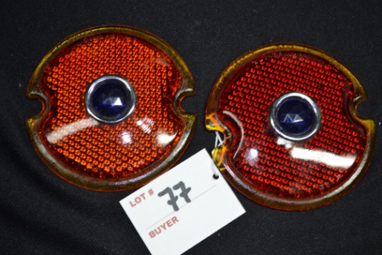 Pair of 1933-36 Ford  Blue-Eye Glass Tail Lights