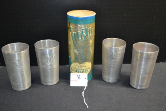 Group of 4 Frostee Aluminum Tumblers by West Bend in Original Box