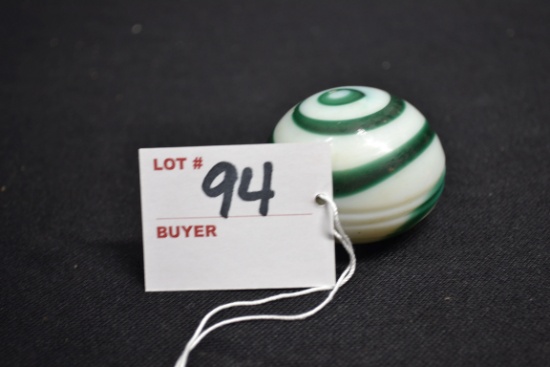 Green and White Swirl Slag Glass Shifter Knob