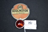 Koolmotor Motor Oil Advertising License Plate Topper w/Red Jeweled Reflector; 4