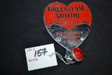 Greenlease Motor, Kansas City, MO, Advertising License Plate Topper w/Red Jeweled Reflector; 4