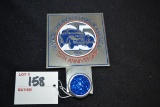 1986 Chevy Club 25th Anniversary License Plate Topper w/Blue Jeweled Reflector; 4