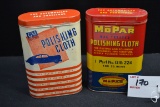 Pair of GM and MoPar Polishing Cloth Tins