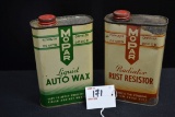Pair of MoPar Full Wax and Rust Resistor Pint Tins