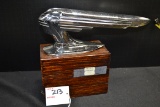 1938-40 Graham Hood Ornament Mounted on Wooden Base; Ornament is 10