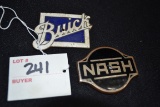 Pair of Enameled Emblems including Buick and 1928 Nash