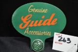 Genuine Guide Accessories License Plate Topper w/Green Jeweled Reflector; 4-1/2
