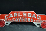 Carlsbad Caverns, New Mexico, Metal License Plate Topper w/Plastic Bike Reflectors