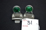 Pair of Green Accessory Headlight Indicators