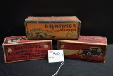 Group of 3 Boxes Brunswick Auto Light Bulbs including Ford Model T 9V, Spotlight, and Fog; NOS