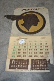 Pontiac Chief Embossed Cardboard 1952 Complete Calendar; Damaged Corner