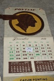 Catlin Pontiac, Buffalo, OK, Pontiac Chief Embossed Cardboard 1953 Complete Calendar w/December 1952