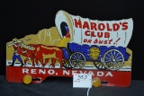 Harold's Club or Bust, Reno, NV, License Plate Topper w/Yellow Reflectors; 14