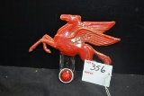 Mobil Oil Pegasus License Plate Topper w/Red Reflector; 5