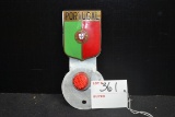 Portugal Enameled/Aluminum License Plate Topper w/Red Reflector; 5