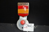 España Enameled/Aluminum License Plate Topper w/Red Reflector; 5-1/2