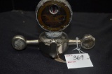 Boyce MotoMeter Brass-Faced Truck/Tractor Model w/Dogbone Masons Base Radiator Cap/Hood Ornament; 5
