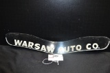 Warsaw Auto Co. Metal Advertising Sign; 15