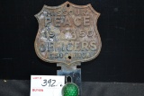 1950 Missouri Peace Officer's Association License Plate Topper w/Green Reflector; 6