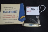 1953 Chevrolet Tie Tack on Original Card and Chevrolet Pocket Knife/Key