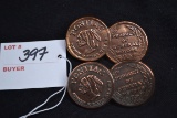 Pair of Pontiac Copper-Colored Emblems/Grill Badges; 2-1/2