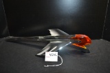 1950 Pontiac Indian Chief Hood Ornament w/Orange Lucite Face; 19