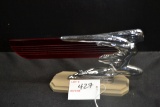 Winged Lady Hood Ornament w/Red Lucite Insert; 9