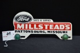 Ford Millstead's, Pattonsburg, Missouri, License Plate Topper w/Jeweled Reflectors; 10