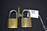 Pair of Best (Chevrolet Bow Tie Engine) Padlocks; One w/Original Key